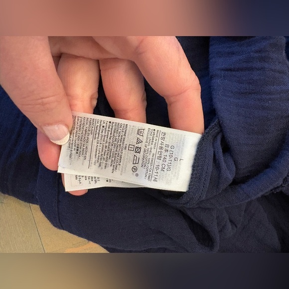 GAP Cotton Embroidered Navy Blue Kids Dress Size Large - Picture 6 of 6